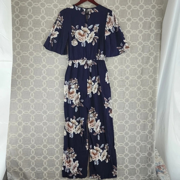 band of gypsies Floral Print Ruffle Short sleeve Jumpsuit Size S - Picture 2 of 10
